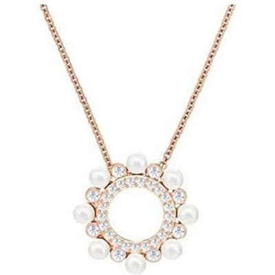 Collier clavicule perle Swarovski Femme collier Or Rose 5429963 Rose Gold-tone Plated white