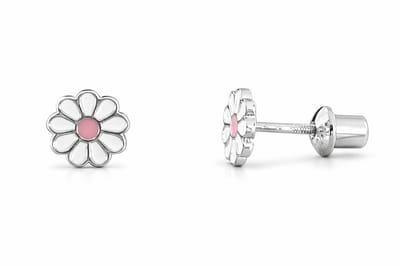 La Rosa Princesa Bloem Oorbellen 925 zilver Madeliefje Meisje – Premium - Schroefsluiting