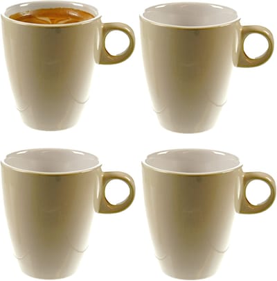 Cosy & trendy Koffiekopjes/bekers - 4x - beige - 190 ml - Keramiek - glans finish