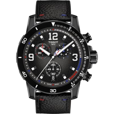 Tissot Supersport NBA Special Edition Chronograaf Leren Band Zwarte Wijzerplaat Kwarts T125.617.37.067.00 100M Herenhorloge zwart