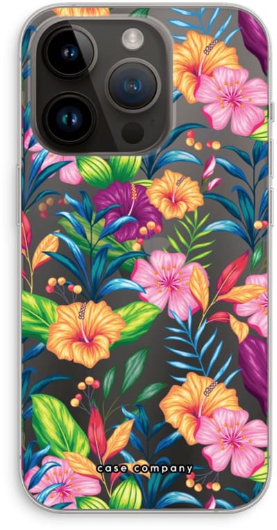 Case Company® - Hoesje geschikt voor iPhone 14 Pro hoesje - Tropisch 2 - Soft Cover Telefoonhoesje - Bescherming aan alle Kanten en Schermrand