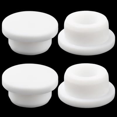 Gootsteen Overloop Covers - Wasbak Afvoer Pluggen - Verstopping Voorkomen - Zacht Duurzaam Rubber - 22-24 mm Gat Diameter - Wit