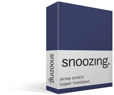 Snoozing Jersey Stretch - Topper - Hoeslaken - Lits-jumeaux - 200x200/220 cm - Navy
