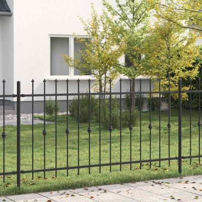 vidaXL - Spike - Fence - ASTEN - 200 - x - 150 - cm - Gepoedercoat - staal - Zwart