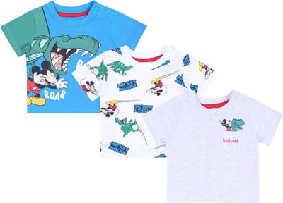 3x Wit - blauwe T-shirts Mickey Mouse DISNEY