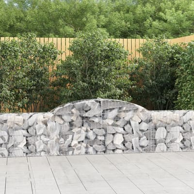 vidaXL - Schanskorven - 12 - st - gewelfd - 300x30x60/80 - cm - gegalvaniseerd - ijzer