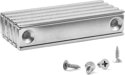 Brute Strength - Super sterk magnetisch ophangsysteem voor gereedschap, sleutels en messen - 60 x 13.5 x 5 mm - 5 stuks - Messenstrip - Magneetstrip