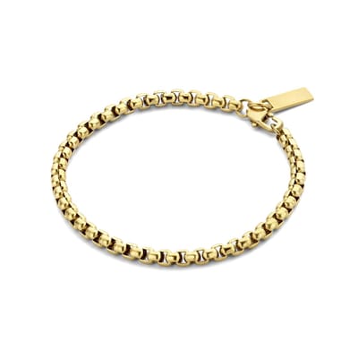 MIASOPHIA 4-MS22041 Stalen Armband Venetiaans - Rond - 3,9mm - 18cm Lengte - Staal - Goudkleurig