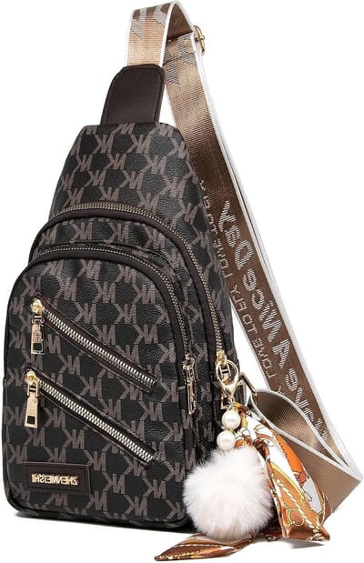 Crossbody Sling Bag voor Dames van Leer - Kleine Rugzak voor Fietsen, Wandelen en Reizen - Stijlvolle Schoudertas voor Dagelijks Gebruik