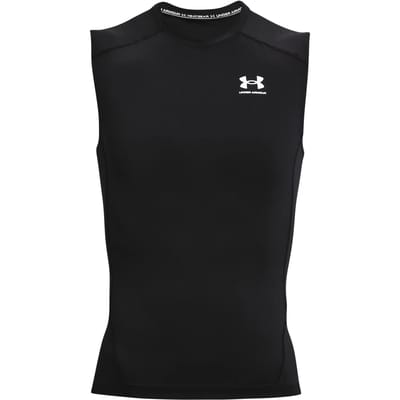 Under Armour UA HG Armour Comp SL-BLK Heren Sportshirt - Zwart - Wit