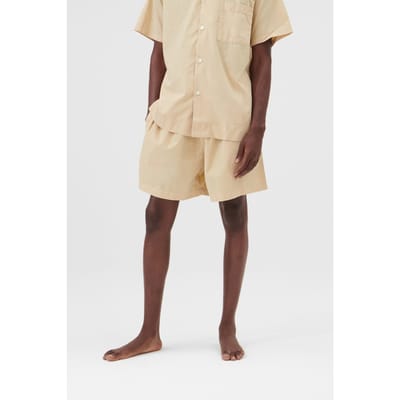 Tekla Unisex Poplin, Pyjamas Shorts Khaki Maat: XXS | Nachtmode Outlet | Unisex | Bruin