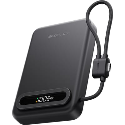 EcoFlow RAPID Mag Qi2.2 Magnetische Powerbank (10.000 mAh, 25 W, ingebouwde USB-C-kabel)