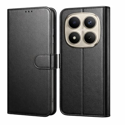 Hoesje Portemonnee geschikt voor Xiaomi Redmi Note 15 Pro Plus 5G Zwarte portemonnee met magnetische klep en kaartopslag