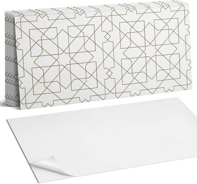 Coloray Plaktegels - Geometrisch lijnenpatroon Wandtegel Zelfklevend - 60 cm x 30 cm - Beige Plaktegels - 6 stuks - Rechthoek PVC Tegels - Plaktegels Keuken - Zelfklevende Vloertegels Badkamer - Vinyltegels Vloer Zelfklevend - Zelfklevende Wandtegels