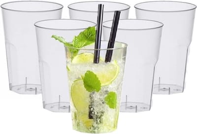 Papstar Hard plastic frisdrank/water glazen - 40x - 300 ml - herbruikbare glazen voor evenement / bbq / verjaardag / picknick