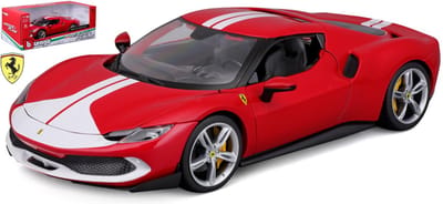 Ferrari 296 GTB Assetto Fiorano (Rood) (25 cm) 1/18 Bburago {Modelauto - Schaalmodel - Miniatuurauto}