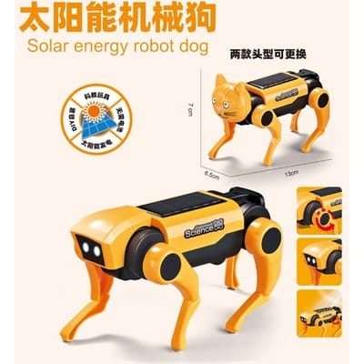 Zonne-Stam Robot Hond Kit Doe-het-zelf Montage Vierpotige Slimme Wetenschappelijk Experiment Rc Educatief Bouwspeelgoed Cadeau Voor Kinderen black