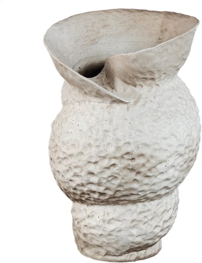 PTMD Kery Cream Ceramic Vase With Open Swirl Border S