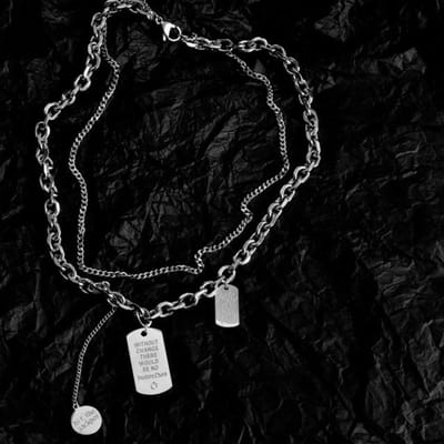 Nieuwe Trend Titanium Staal Choker Ins Meerlaagse Hip Hop Sleutelbeenketting Mannen Vrouw Rock Dikke Ketting Street Snap Ketting Sieraden 45cm black
