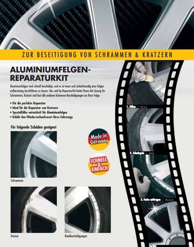 RaidHP velgenreparatie set voor zilveren lichtmetalen velgen