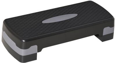 Steppboard - 68x29x15 cm - Verstelbare Hoogte 2-niveaus - Fitness Stepper - Effectief Workout - PVC - Zwart Grijs