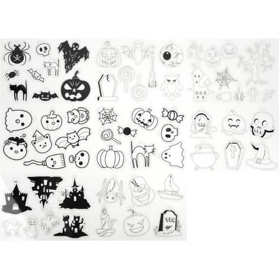 Lot de 8 feuilles thermorétractables style Halloween, large application, facile à créer, films d'art en papier rétractable pour