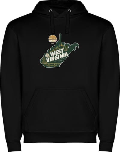 Zwarte Wanna have hoodie voor de echte Amerika / Verenigde Staten liefhebber de Amerikaanse staat West Virginia Print Full Color Color merk Roly maat M
