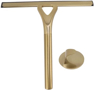 Dailygoods- Douchewisser Roestvrij Staal - Professioneel Raamreinigingshulpmiddel - Geschikt voor Tegels/Spiegels - Duurzaam en Flexibel - 22,5 x 22 cm - Inclusief Haak - Raamwisser