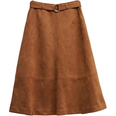 Vrouwen suède look rok Salsa Jeans Midi