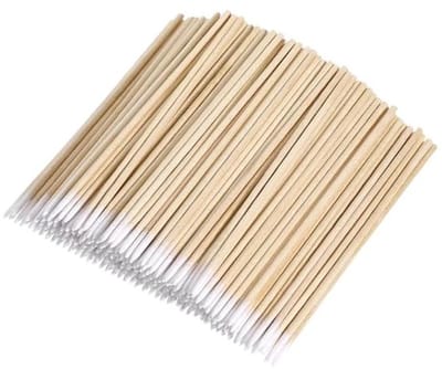 400 stuks Puntige Wattenstaafjes voor Make-up en Cosmetica - Houten Reinigingsstaafjes voor Wenkbrauwen en Nagels - 7 cm