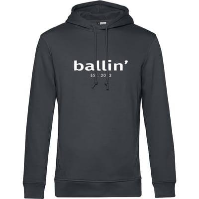 Heren Hoodies met Ballin Est. 2013 Basic Hoodie Print - Grijs - Maat XXL
