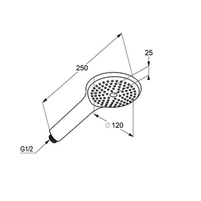Kludi Freshline handdouche 1S 1/2"xØ12cm chroom