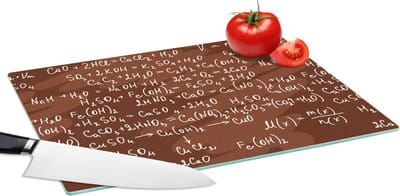 Glazen Snijplank - 39x28 - Nummer - Formule - Scheikunde - Cijfers - Patronen - Snijplanken Glas