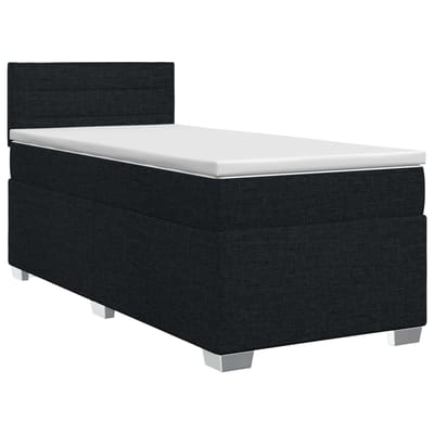 vidaXL - Boxspringbed - met - matras - met - hoofdeinde - Zwart - 100 - x - 200 - cm - Stof
