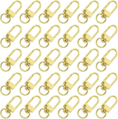 30x Draaibare Karabijnsluitingen Goudkleurig - Stevige Metalen Clips voor Sleutelhangers en Sieraden