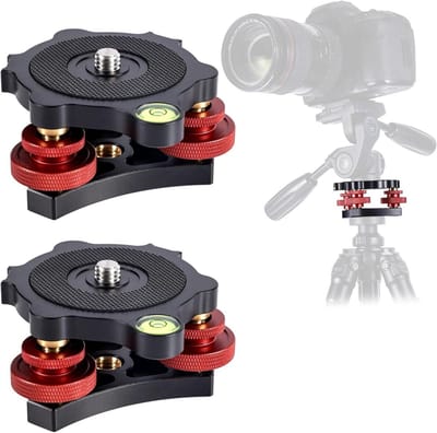 Statiefnivelleringsbasis voor Camera's, Aluminiumlegering, 3-Assige Driewielkop, Macro-Panoramafotografie, Precisie-Instelling.