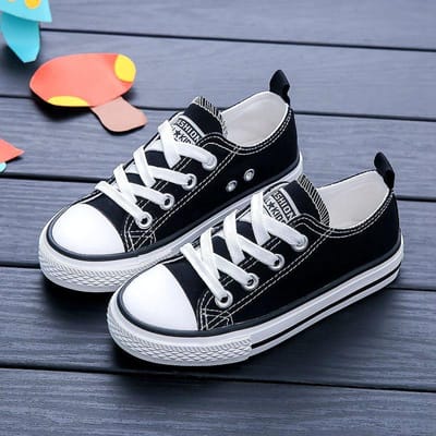 Ouder-kind Schoenen Jongens en Meisjes Veters Kleine Witte Kinderen Casual Canvas Schoenen Baby Sneakers Sneakers 29 white