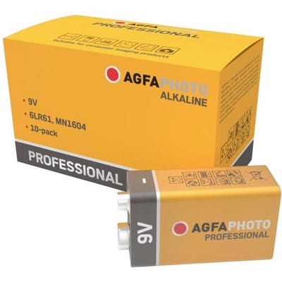 AgfaPhoto Professional 6LR61 9V batterij (blok) Alkaline 9 V 10 stuk(s)