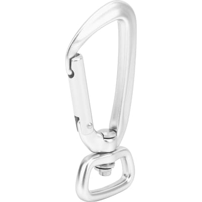 Draaibare Karabijnhaak Draaibare Aluminiumlegering Vierkante Bodem D-Ring Haken voor het Verbinden van Hondenriem en white