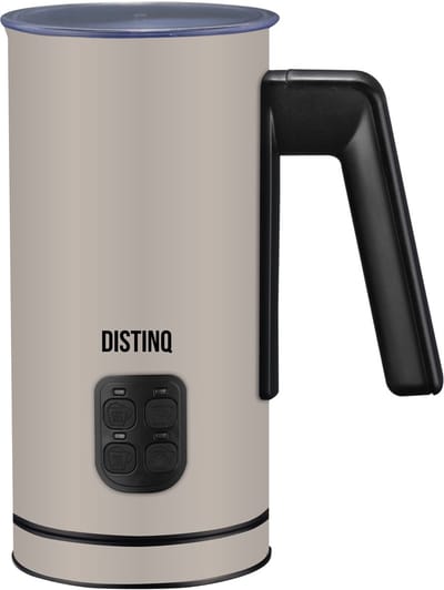 DistinQ Melkopschuimer - 240 ml - Elektrische melkopschuimer RVS PFAS-Vrij - Taupe Zwart - 4-in-1