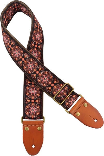 Gitaarband - Gaucho GST-1280-5 - Authentic Deluxe Series - Jacquard weefsel - Suède achterkant - Blauw/Roze