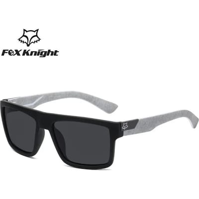 Nieuwe Fox Knight Vierkante Zonnebril Dames Heren Hoge Kwaliteit Bril Buiten Rijden Vissen Zonnebril Retro Tinten Uv400 gray