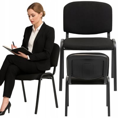 Bankietowo ISO Serie - Vergaderstoel - Zwart - Ergonomisch - Stalen Frame
