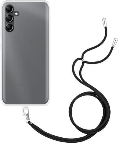 Just in Case hoesje met koord geschikt voor Samsung Galaxy A34 Hoesje met Koord - Flexibele Case - Transparant