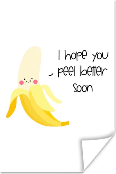 Poster Sterkte - Quote - Banaan - Humor - 120x180 cm XXL