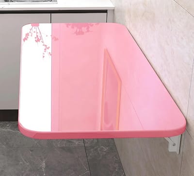 Klaptafel - Wandbureau - Ruimte Besparen - Inklapbaar Ontwerp - Compact - Roze
