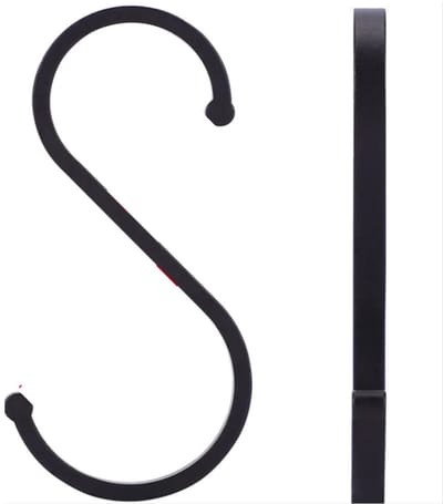 Scoby - S-Haken - Ophanghaken - Metaalhaken - Hanging Hooks - 6 Stuks - 8CM - Zwart