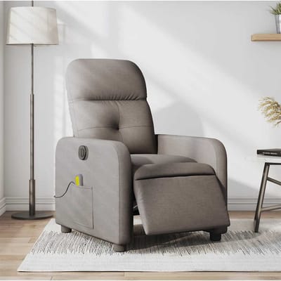 vidaXL - Massagestoel - elektrisch - verstelbaar - stof - taupe