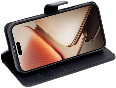 CaseBoutique Bookcase hoesje geschikt voor Xiaomi Redmi 15 4G - Effen Zwart - Kunstleer