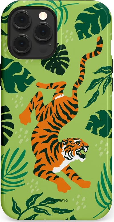 Casetastic Hoesje Geschikt voor Apple iPhone 12 Pro Max Magsafe - Stijlvolle Beschermende Duo-layer Case - Tijgerwoud